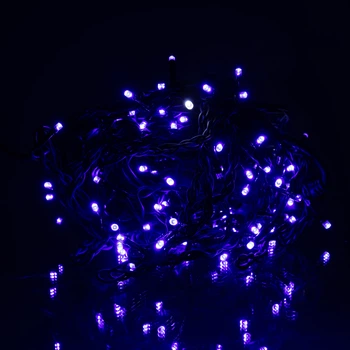 Новорічна гірлянда Бахрома 6 м, 105 LED, чорний провід, синє світло Garlando 6МBBL