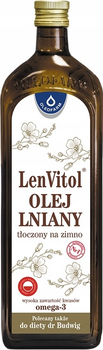 Olej lniany Oleofarm LenVitol tłoczony na zimno 1000 ml (5907078675527)