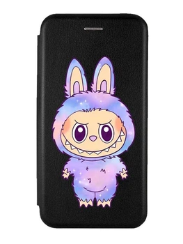 Чехол-книжка черный с рисунком на Xiaomi Redmi 15C / Poco C85 Лабубу (принт 414)