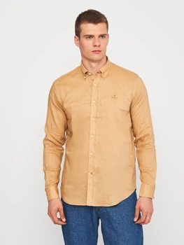 Рубашка хлопковая мужская Gant 11177.1 S (44) Бежевая