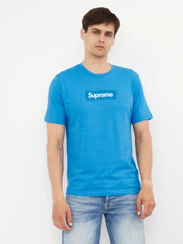 Футболка хлопковая длинная мужская Supreme 10698.16 M Голубая