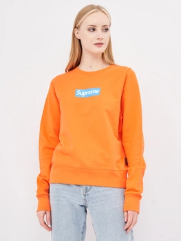 Світшот жіночий Supreme 10362.3 M (44) Помаранчевий з принтом
