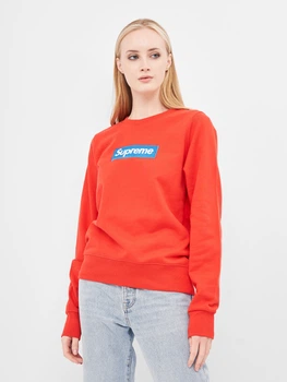 Свитшот женский Supreme 10361.1 S (42) Красный с принтом