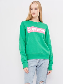 Свитшот женский Supreme 10363.3 L (46) Зеленый с принтом