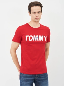 Футболка хлопковая длинная мужская Tommy Jeans 10642.3 S Красная