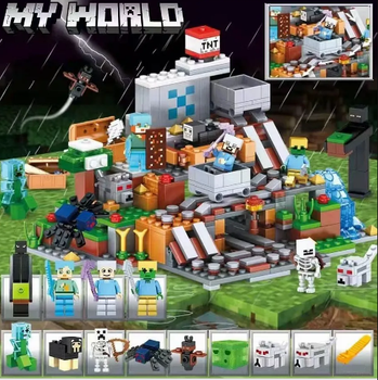 Конструктор Minecraft 8202 Горная пещера шахта Майнкрафт в пакете