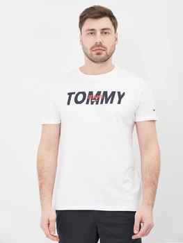 Футболка хлопковая длинная мужская Tommy Jeans 10605.2 2XL Белая