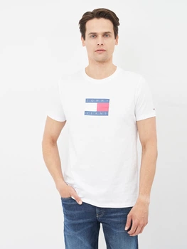 Футболка хлопковая длинная мужская Tommy Jeans 10643.2 2XL Белая