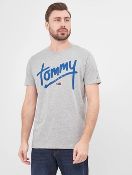 Футболка длинная мужская Tommy Jeans 10200.2 XL Серая