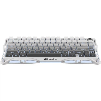 Механічна бездротова (Bluetooth + 2,4G) клавіатура з HOT SWAP GravaStar Mercury K1 80keys, GravaStar x Kailh Cheery Pink, White/Білий (GSK1_GWHT)