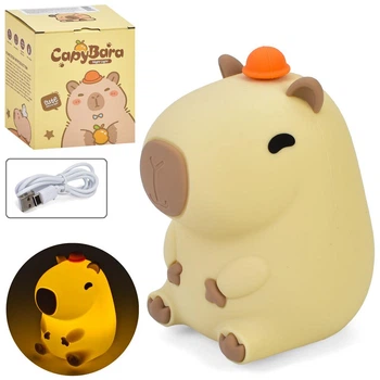Ночник капибара, сенсорный, свет, 3 режима, аккумулятор, USB, 13×9×11 см (INT 0014)