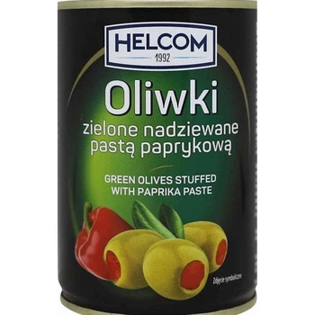 Оливки Helcom зеленые с паприкой 280 г (5902166706060)