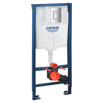 Інсталяційна система для підвісного унітазу Grohe Rapid SL 3в1 без прокладки, кнопка Skate Cosmopolitan хром (38772001)