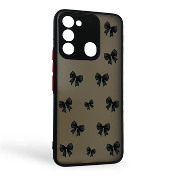 Чехол для телефона TECNO Spark 8C (KG5k) с 3D принтом бантиков с высокими бортами с защитой камеры черный