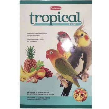 Дополнительный корм PADOVAN Tropical pâtée 700гр, для средних попугаев