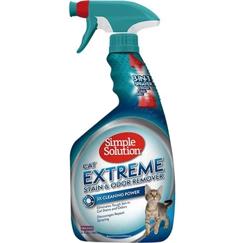 Надпотужний засіб SIMPLE SOLUTION Extreme Cat Stain & Odor Remover 945мл, для нейтралізації плям та запахів котячої сечі