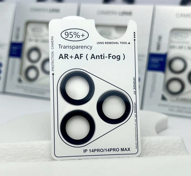 Защитные линзы Metal AR + AF на камеру для Apple iPhone 14 Pro / 14 Pro Max Camera Lens Glass Black