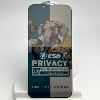 Защитное стекло антишпион Elephant для Apple iPhone 13 PRO приватное глянец anti spy glass full glue privacy 5D 6.1