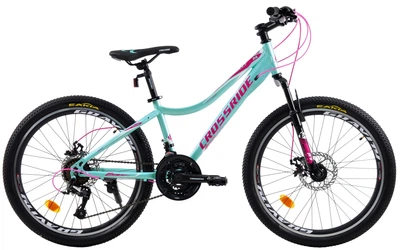 Велосипед горный подростковый Crossride Molly Lady 24 дюйма, рама 13" (Бирюзовый)