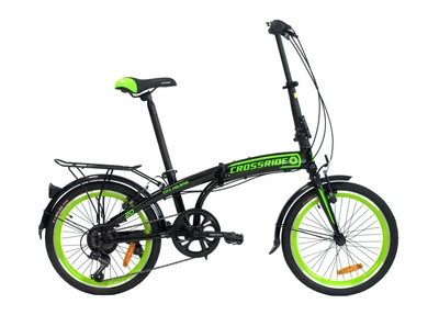 Велосипед складний 20 дюймів Crossride City Folding з багажником, рама 12" (Зелений)