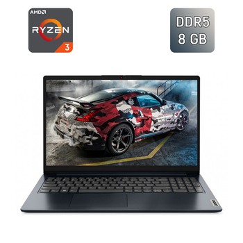 Ультрабук Lenovo IdeaPad 1 15AMN7 / 15.6" (1920x1080) IPS / AMD Ryzen 3 7320U (4 (8) ядра по 2.4 - 4.1 GHz) / 8 GB DDR5 / 256 GB SSD / AMD Radeon 610M / WebCam / HDMI б/у