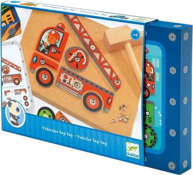 Drewniana przybijanka-układanka Djeco Pojazdy (DJ06641)