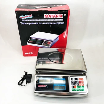 Бытовые электронные весы для магазина Matarix MX-413 до 50 кг, Весы для магазина до 50 кг FI-42