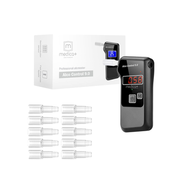 Алкотестер електрохімічний medica+ alco control 9.0 pro + комплект мундштуків 100шт.