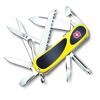 Ніж Victorinox Delemont EvoGrip S18 85 мм жовтий чорний блістер 2.4913.SC8B1