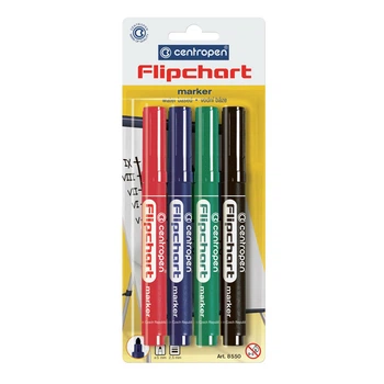 Набір маркерів для фліпчартів Centropen Flipchart 2.5 мм круглий 4 шт (8550/4/BL)