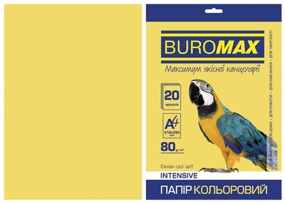 Бумага цветная А4 Buromax INTENSIV 80гм2 золотой 20л.(BM.2721320-23)