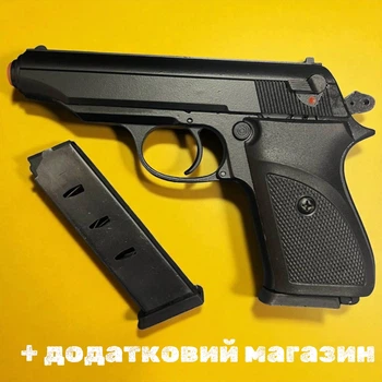 Стартовий пістолет SUR 2608 + додатковий магазин, Walther PP/PPK Сигнальний пістолет під холостий патрон 9мм, Шумовий
