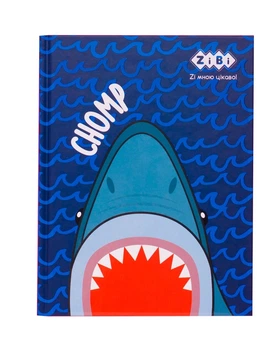 Записная книга блокнот ZiBi SEA KIDS Line А5(146х190 мм) 64 л клетка синий тверд.обл. мат.ламин. (ZB.12752-02)