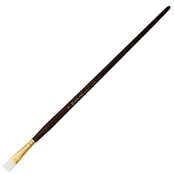 Кисть синтетика Rosa Snow 1098F Kolos плоская №10 длин. ручка (4823064901719)