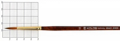Кисть колонок Rosa Grace 3039R Kolos круглая №12 длин. ручка (4823064900934)