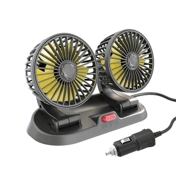 Автомобільний вентилятор ЛІДЕР 12V подвійний 4" від прикурювача(12802)