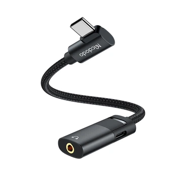USB Type-C перехідник-кабель Mcdodo / USB Type-C 60W PD + навушники Audio 3,5 мм (mini-jack) DAC / ЦАП / HD Stereo / адаптер покращує якість звуку (0.12м)