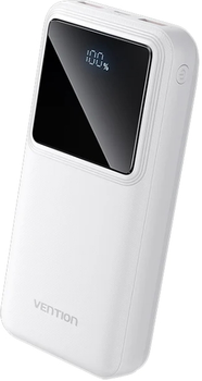 Powerbank Vention 20000mAh 22.5W LED Display White (FHLW0)