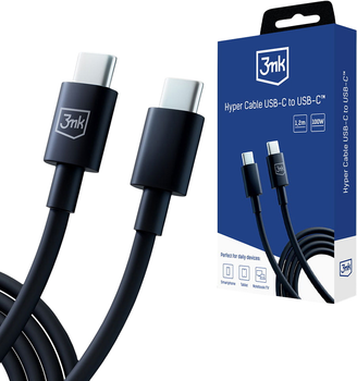 Kabel 3MK Hyper Type-C to Type-C 100 W 1.2 m Black (5903108541220)