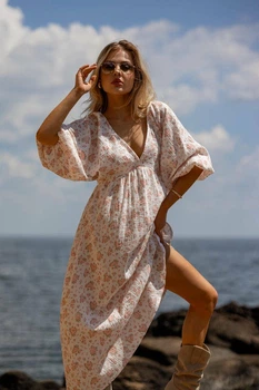 Жіноча сукня MARYSIA з відкритою спиною Milirud S/L Бежевий (540-315-S/L)
