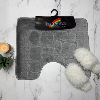Коврик под унитаз ТМ Banyolin Classik 50х60см CLTStone 172-Grey_U