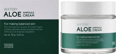 Ампульный крем для лица с экстрактом алоэ вера - Tenzero Watery Aloe Ampoule Cream 70g (1393433-40562505)