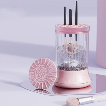 Сенсорная щетка для чистки кистей Rayhomer портативная USB pink
