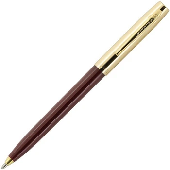 Автоматична ручка Fisher Space Pen Apollo Cap-O-Matic Space Pen Burgundy , коричневый корпус+золотой колпачок, черные чернила