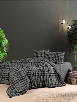 Комплект постельного белья First Choice фланель евро Sadora anthracite