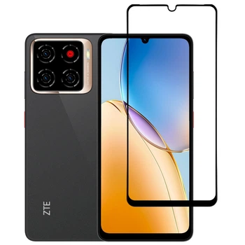 Защитное стекло LUX для ZTE Blade A56 полная проклейка черный