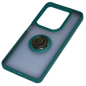 Чохол Fiji Colorframe для Poco C85 матовий бампер з кільцем підставкою Green