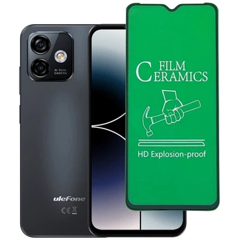 Защитное стекло-пленка Fiji Ceramics для Ulefone Note 16 Pro полная проклейка черный