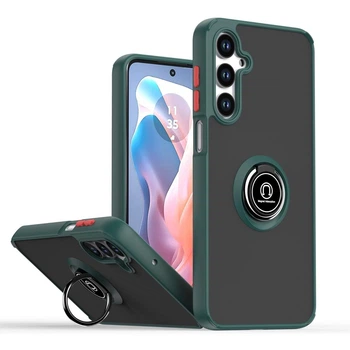 Чехол Fiji Colorframe для Samsung Galaxy A27 5G (A276) матовый бампер с кольцом подставкой Green