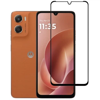 Защитное стекло LUX для Motorola G06 полная проклейка черный